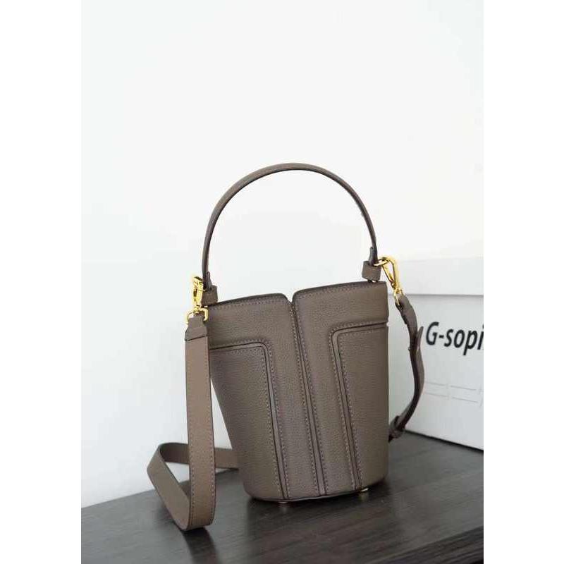 Luxury Leather Bucket Shoulder Bag