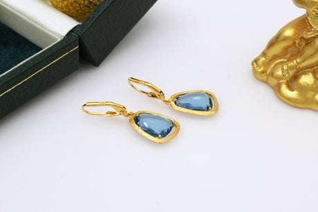 Light Luxury 925 Silver Sapphire Earrings - Dazpy