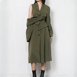 Elegant High Waist Windbreaker Trench Coat