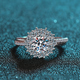 Sterling Silver Fashion Moissaint Diamond Ring - Dazpy