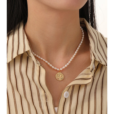 INS Natural Freshwater Pearl Necklace For Women's Light Luxury - Dazpy