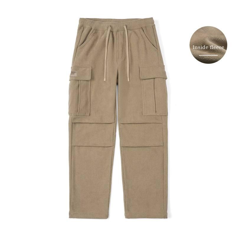 Neue Oversize-Cargohose aus Cord mit Fleecefutter