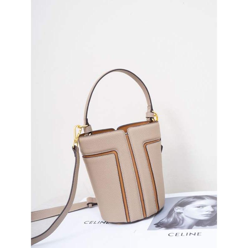 Luxury Leather Bucket Shoulder Bag