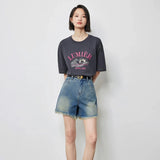 High Waist Tassel Denim Shorts for Women