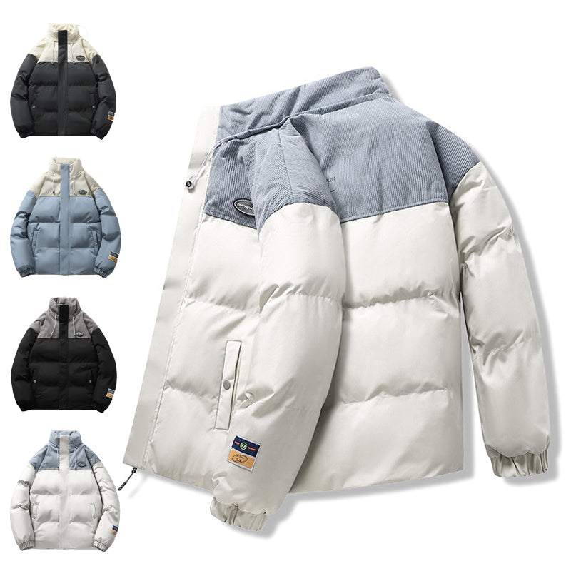 Herrenmantel Winter Warm Lässiger Stehkragen Daunen Baumwollmantel Mode Locker Sport Verdickte Oberbekleidung Mäntel