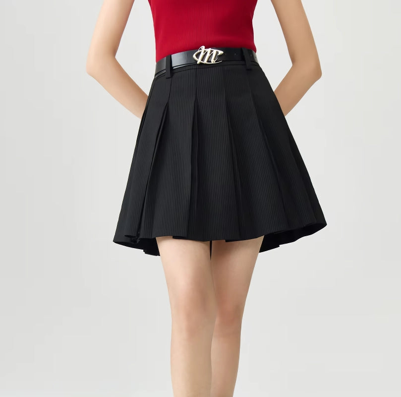 Retro High Waist A-Line Skirt