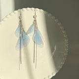 Design Super Fairy Butterfly Dragonfly Wings Long Tassel Earrings - Dazpy