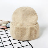 Gorro de punto de piel de conejo auténtica unisex de 9 colores: cálido y elegante para hombres y mujeres