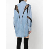 Fashionable Women's Summer Lace-Detailed Denim Jacket