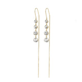 925 Long Zircon Earrings Korean Style Simple Geometry - Dazpy