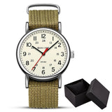 Reloj deportivo militar unisex de cuarzo con esfera de fácil lectura y correa de nailon