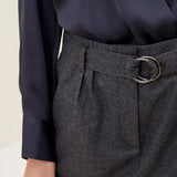 Women's High-Waist Wool Blend Skirt