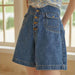 Retro High-Waist Denim Shorts