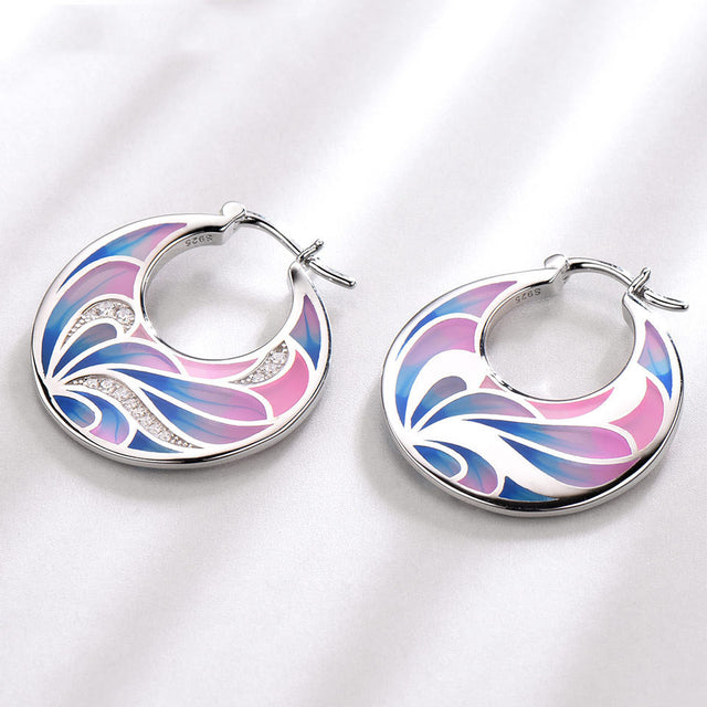 Women's Colorful Bud Drip Earrings With Enamel Glaze - Dazpy