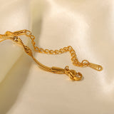 Pulsera de cadena de serpiente de acero inoxidable chapada en oro de 18 k: resistente al agua y atemporal