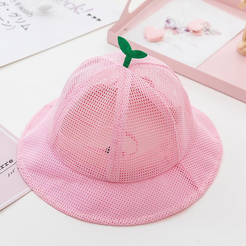 Gorro de pescador de malla de verano para bebé coreano: gorro transpirable para niños