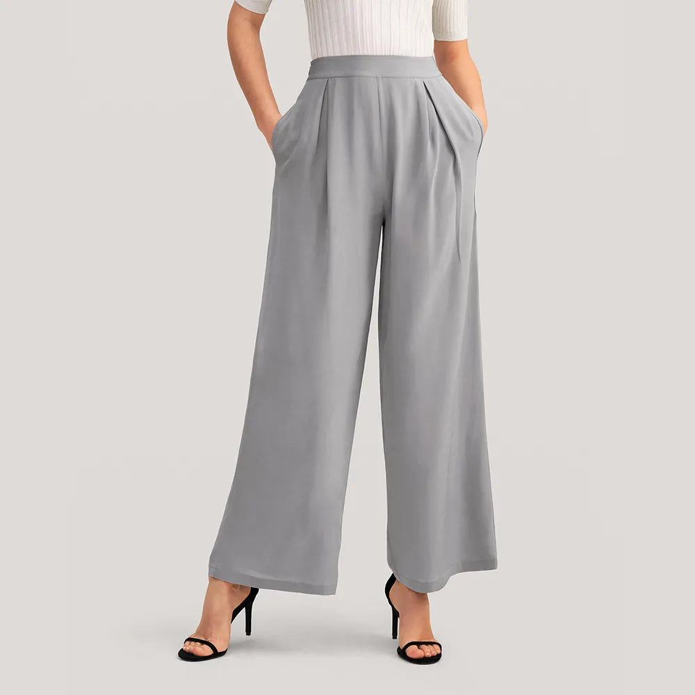 Chic Silk Wide Leg Pants