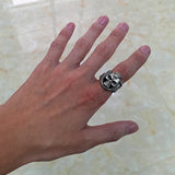 Mens Vintage Personalised Python Skull Ring - Dazpy