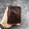 Vegetable tanned leather zipper wallet - Dazpy