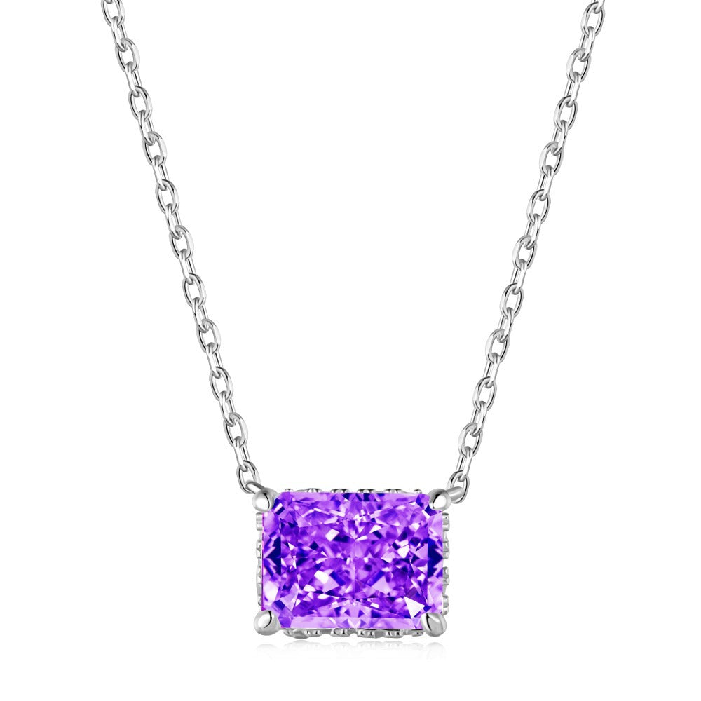 Women's Sterling Silver Zircon Necklace Versatile - Dazpy