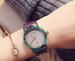 Colorful steel belt watch fashion color steel belt women's watch simple European and American Fan steel belt women's watch - Dazpy