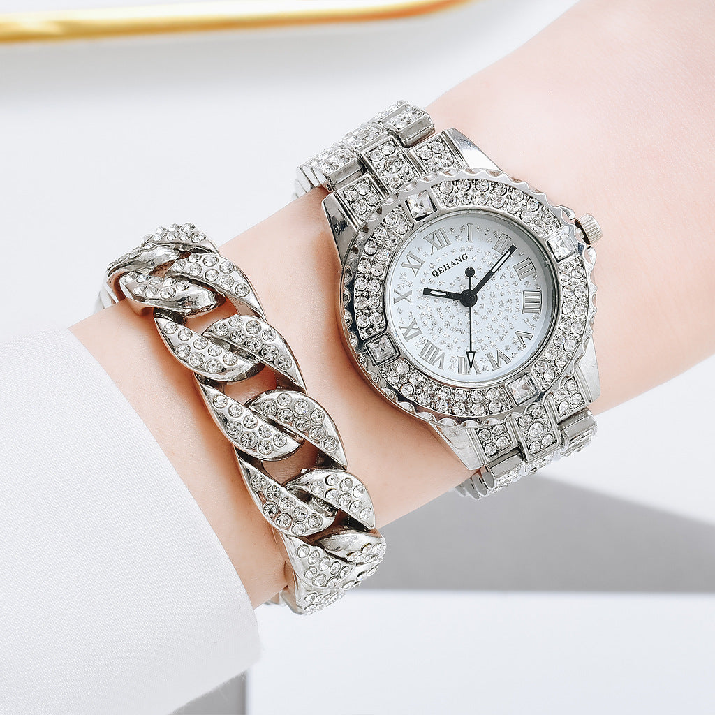 New Women's Suit Bracelet Fashion Exquisite With Diamond English Watch - Dazpy