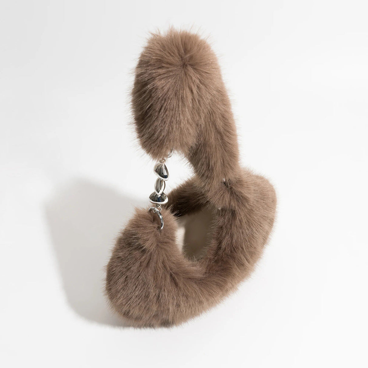 Chic Fuzzy Faux Fur Half Moon Shoulder Bag