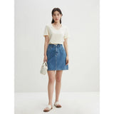 Chic High Waist Denim Skirt