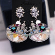 Micro-inlaid Zirconium Diamond Dream Castle Earrings - Dazpy