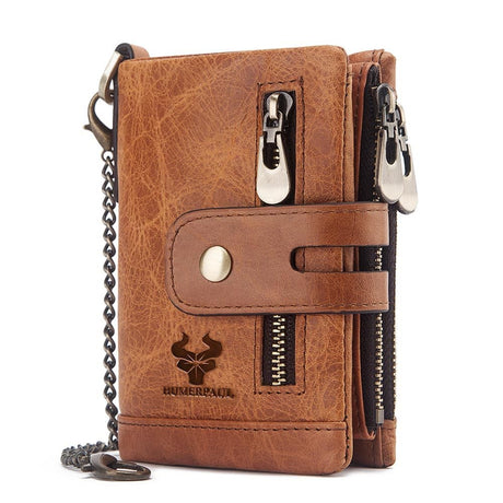 Multi-card leather men's retro RFID wallet - Dazpy