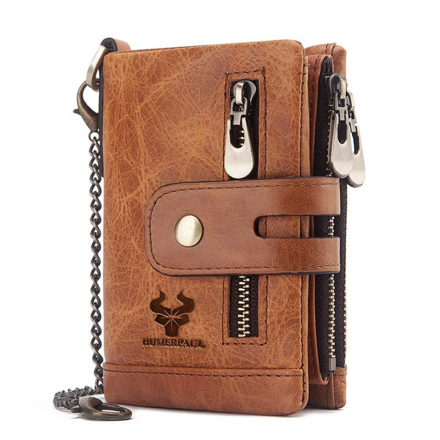 Multi-card leather men's retro RFID wallet - Dazpy