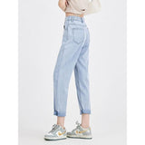 Light Blue Casual High Waist Harem Jeans