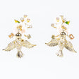 Bird Natural Shell Zircon Stereo Silver Needle Earring Female - Dazpy