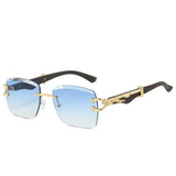 Luxury Rectangle Sunglasses with Gradient Lenses