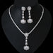 Light Luxury Premium Zircon Pendant Necklace Earring Set - Dazpy