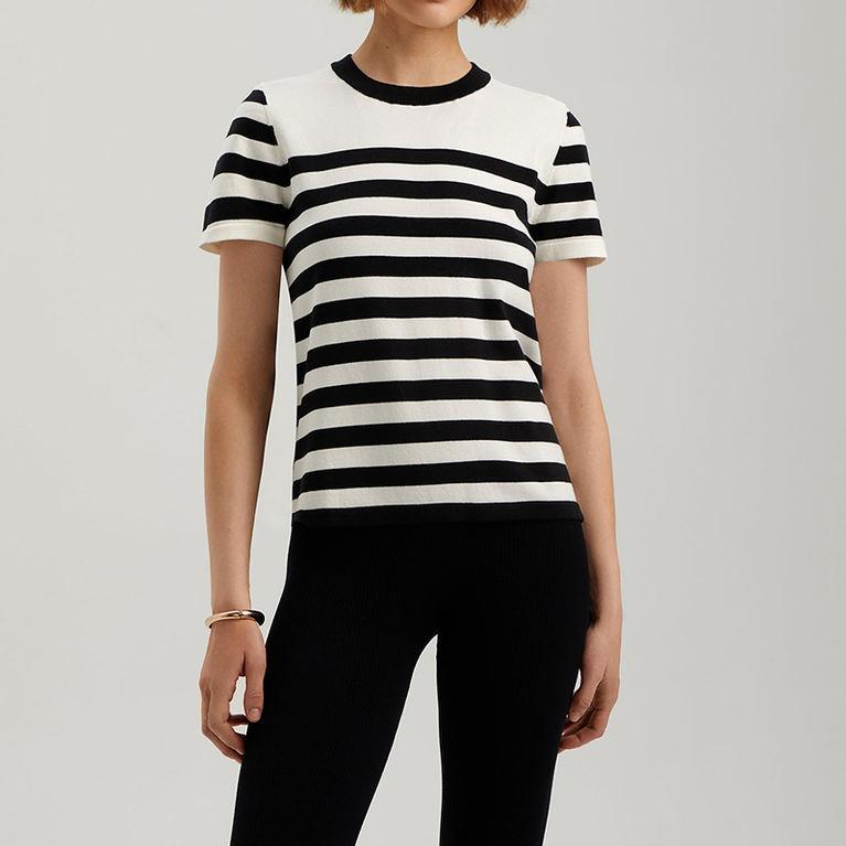 Elegant Striped Knit T-Shirt