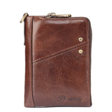 Men's leather zipper short wallet - Dazpy