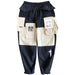 New men's Japanese loose version of overalls fashion men's large size stitching casual beam pants