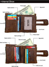 Anti-theft brush RFID first layer cowhide wallet - Dazpy