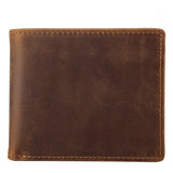 Vintage Crazy Horse Leather Handmade Short Strap Wallet - Dazpy