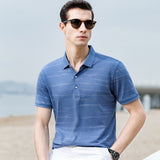 Men's polo shirt with Lapel stripes