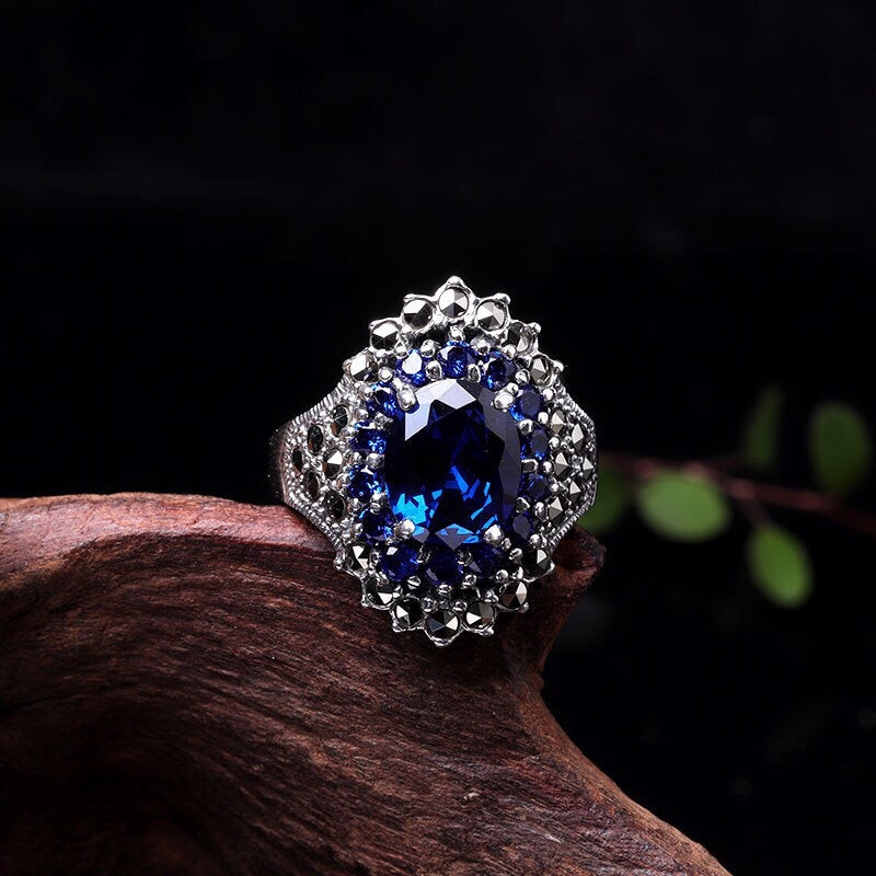 Women's Fashion Personalized Sapphire Ring - Dazpy