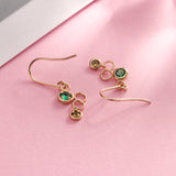 Women's Sterling Silver Green Bubble Earrings - Dazpy