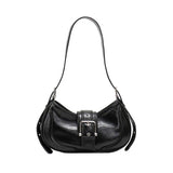 Chic Leather Half Moon Shoulder Hobo Bag