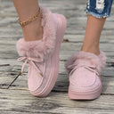Zapatos de invierno sin cordones y tacón bajo para mujer
