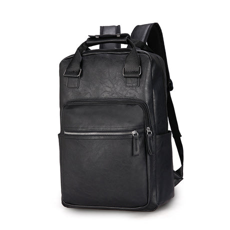 Travel Computer Large Backpack Pu Leather Personality Fashion Large Capacity - Dazpy