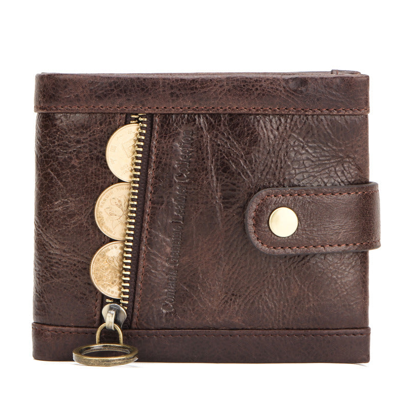 RFID anti-theft brush leather trendy men's wallet - Dazpy