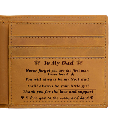 Men's horse leather leather lettering laser label wallet - Dazpy