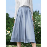 Summer Elegant Mid-Calf Chiffon Skirt