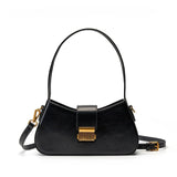 Bolso de hombro Baguette negro plateado